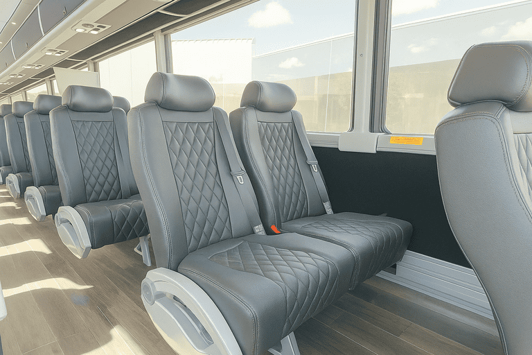 interior of Temple Coach Bus Service charter bus