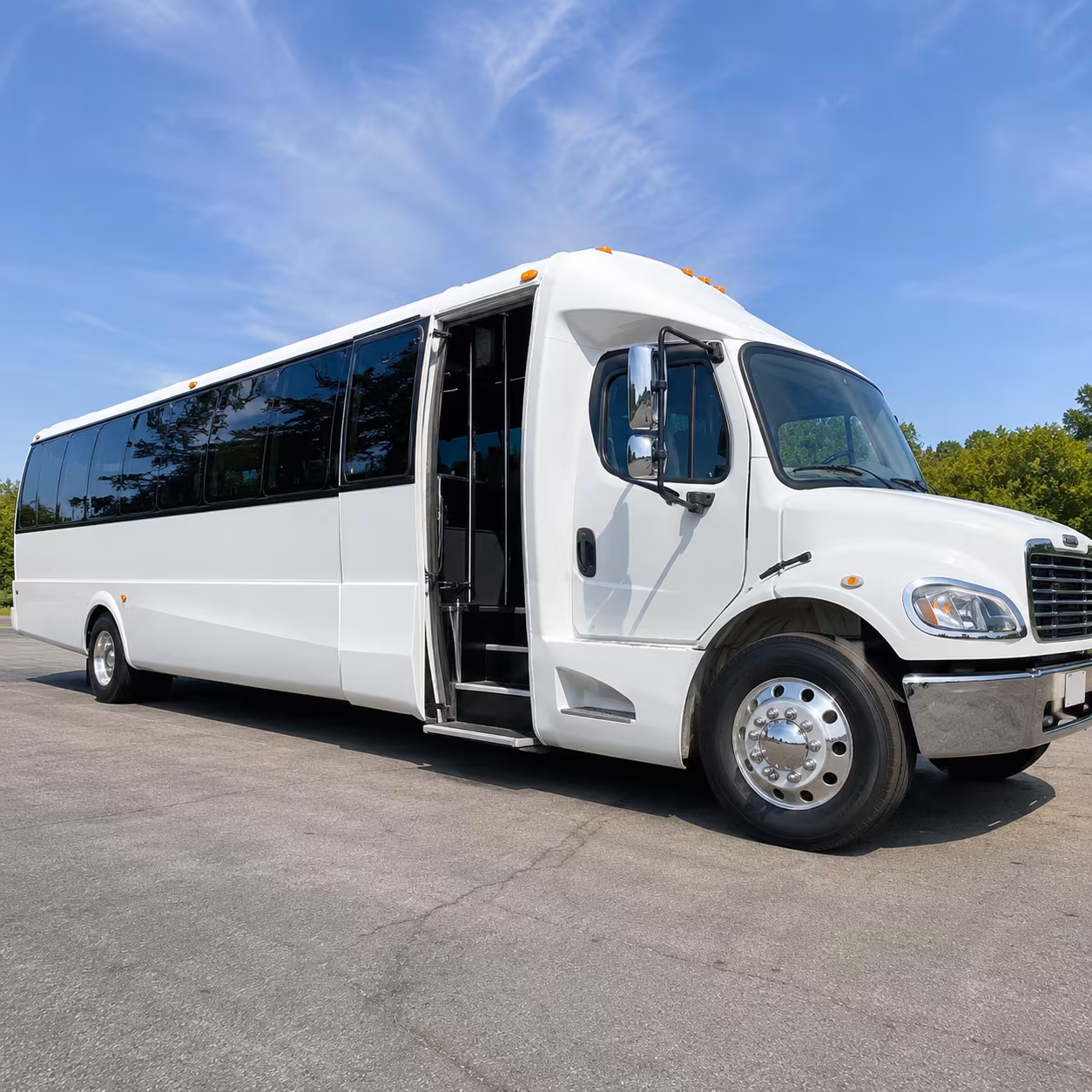smooth bus transportation to sporting events and tailgates