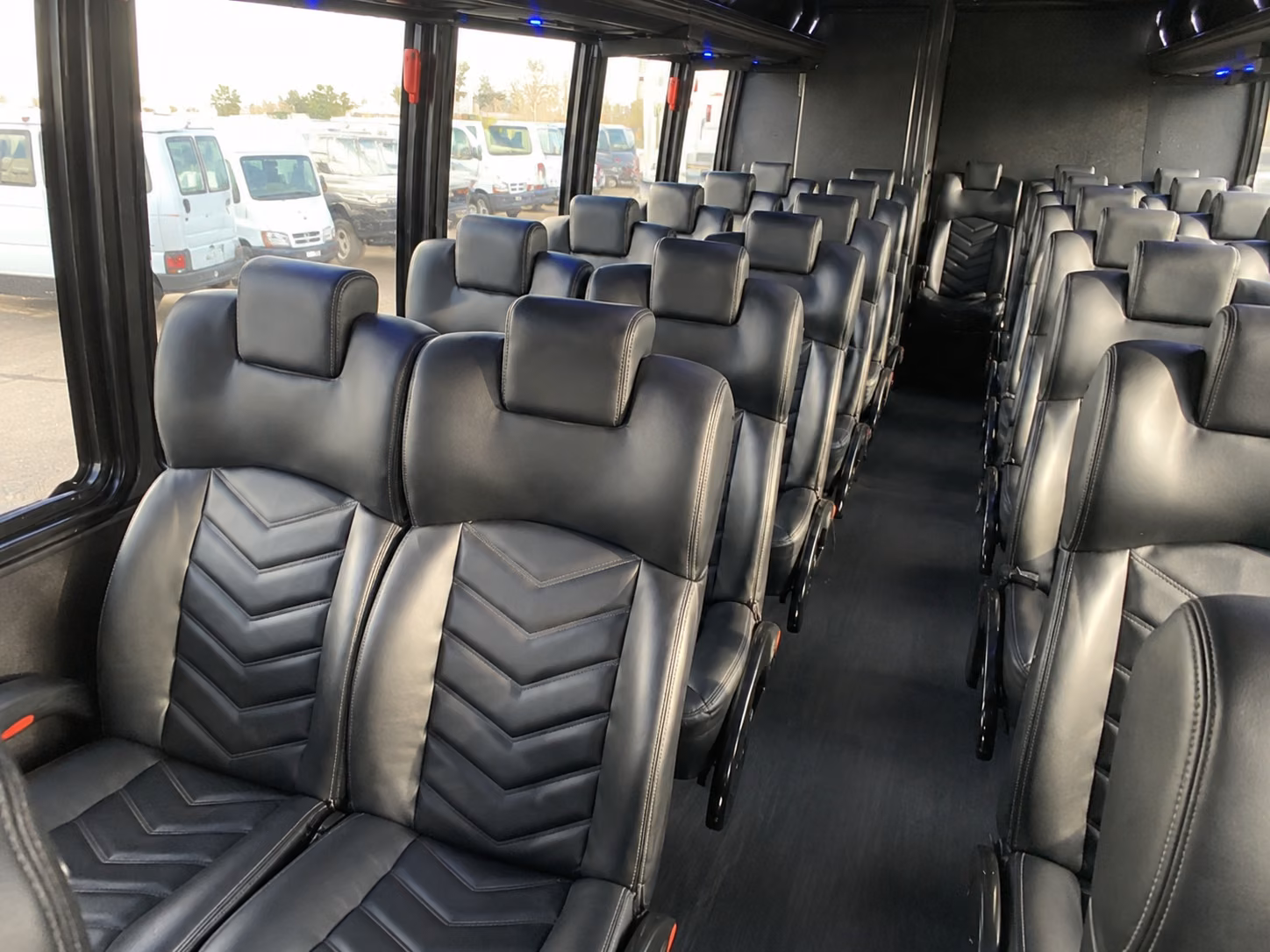 temple 15 passenger minibus interior