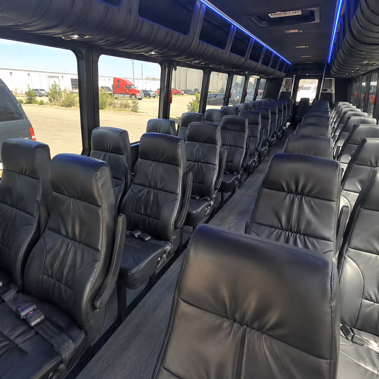 temple 28 passenger minibus interior