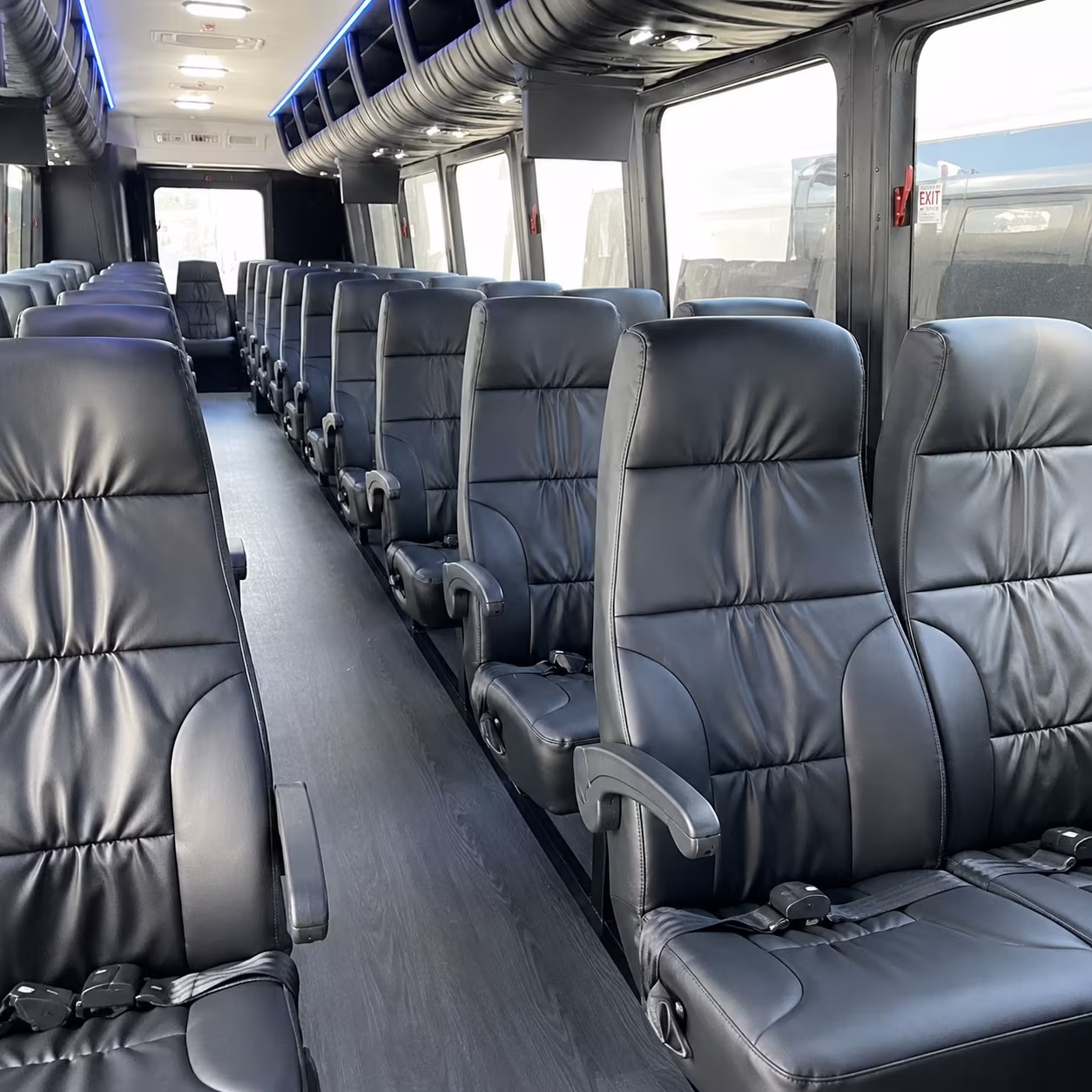 temple 30 passenger minibus interior