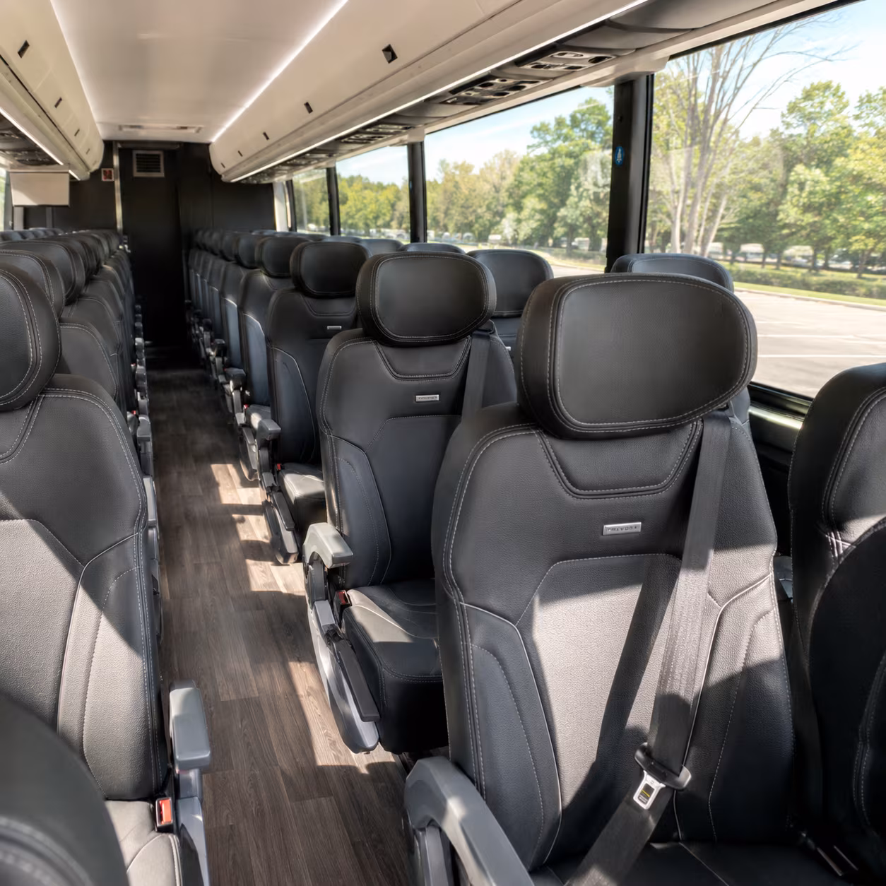 temple 56 passenger charter bus inside
