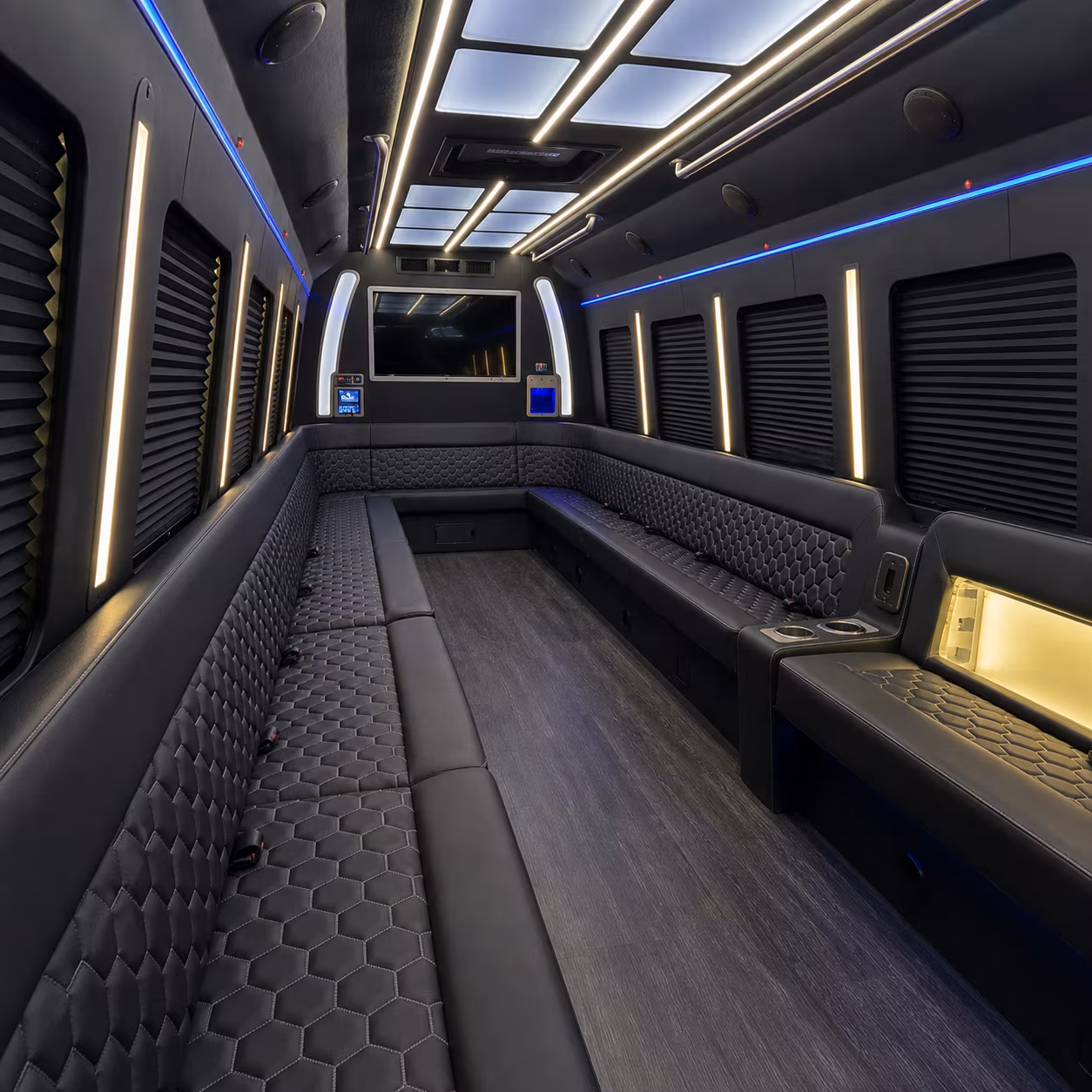 temple party bus rental interior